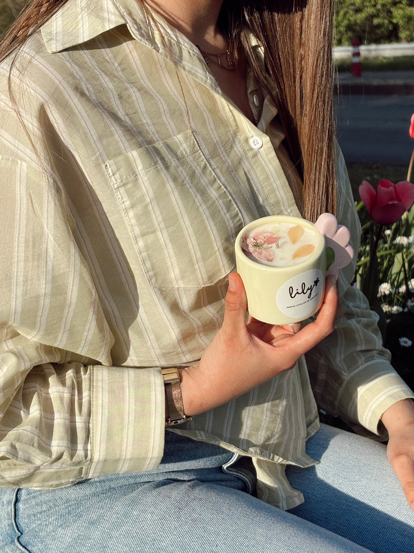 Bougie Lily 🌸 Fleur de lin